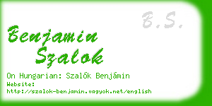 benjamin szalok business card